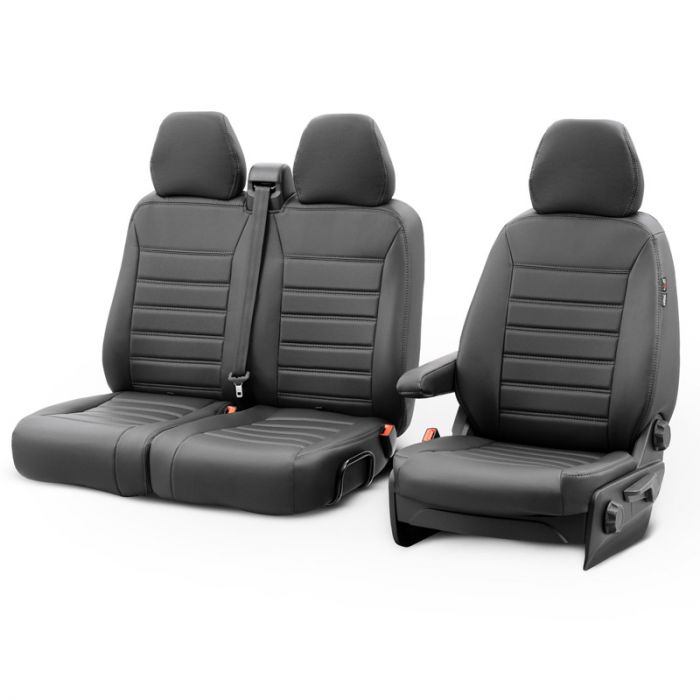 New York Design Kunstleder Sitzbezüge 2+1 passend für Renault Master/Opel  Movano/Nissan NV400 2010-2019 (geteilte Sitz/Rückenlehne Sitzbank)  AutoStyle - #1 in auto-accessoires