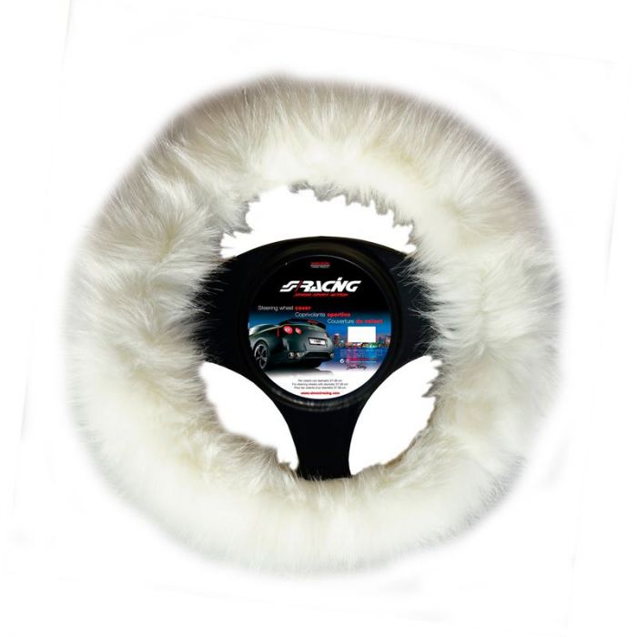 Simoni Racing Couvre-Volant Fluffy Fur - Blanc - 37-39cm AutoStyle - #1 in  auto-accessoires