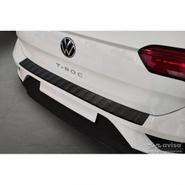 Matt Black Stainless Steel Rear bumper protector suitable for Volkswagen T- Roc 2017-2022 & Facelift 2022- incl. Cabrio 'Ribs' AutoStyle - #1 in  auto-accessoires